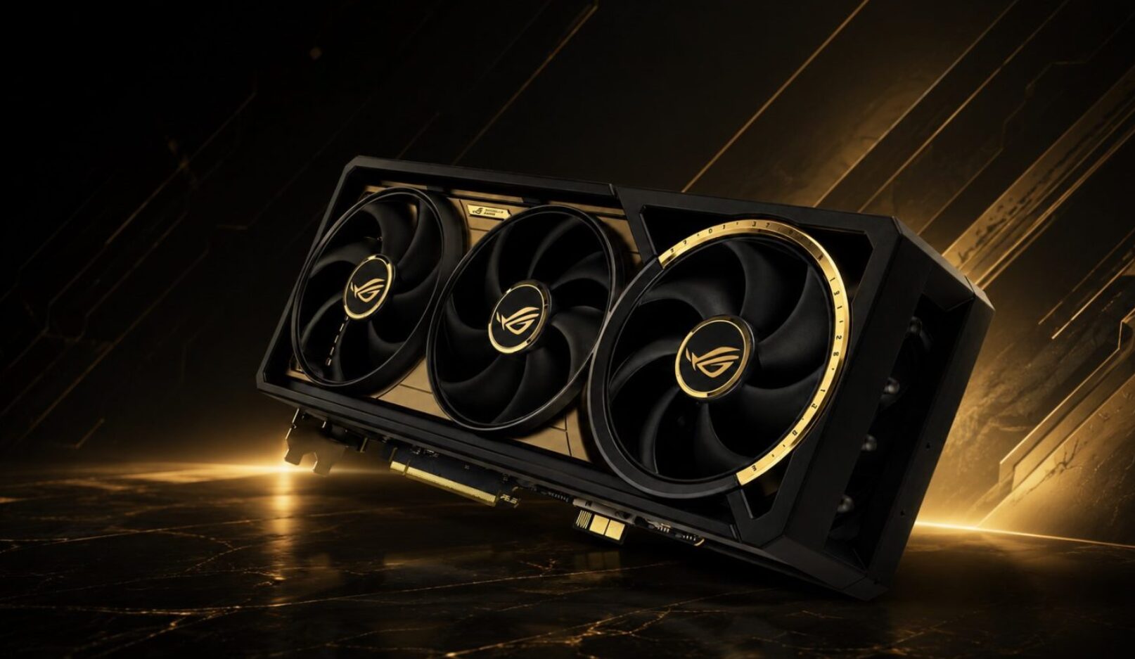 ASUS、ゴールド×ブラック仕様のROG Astral RTX 50シリーズBTF GPUを予告